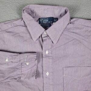 Ralph Lauren Andrew Classic Fit Size 16.5 32/33 Purple Striped Button Up Shirt